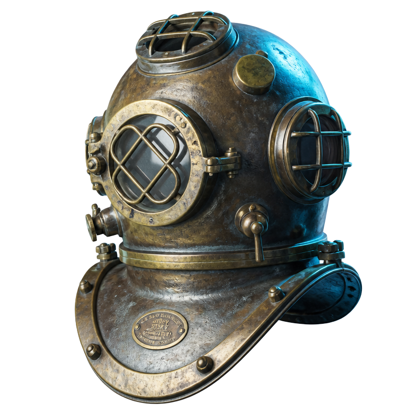 Vintage deep sea diving helmet